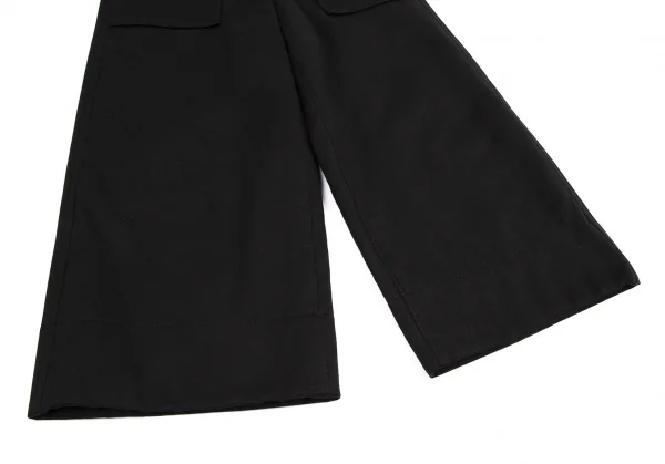 トリココムデギャルソンtricot COMME des GARCONS 裏起毛コットンフラップポケットワイドパンツ 黒S K-114462_008