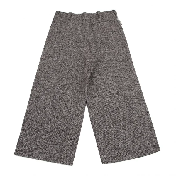 トリココムデギャルソンtricot COMME des GARCONS 裏チェックツイードフラップポケットワイドパンツ 白黒茶S K-114463_011