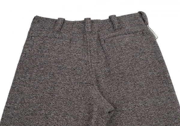 トリココムデギャルソンtricot COMME des GARCONS 裏チェックツイードフラップポケットワイドパンツ 白黒茶S K-114463_012