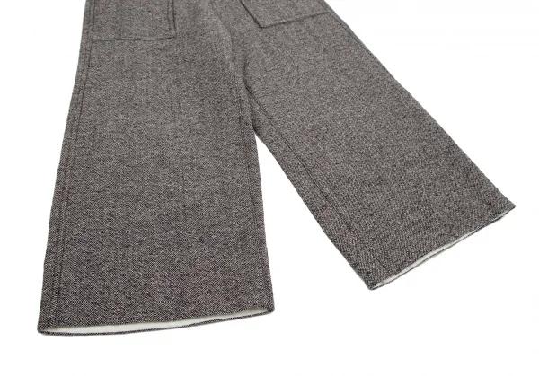 トリココムデギャルソンtricot COMME des GARCONS 裏チェックツイードフラップポケットワイドパンツ 白黒茶S K-114463_008