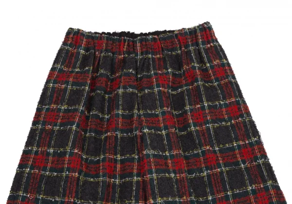 トリコ コムデギャルソン トリコスペシャルtricot COMME des GARCONS tricot Special タータンチェックループツイードワイドパンツ グレー赤黄S位 K-114469_002