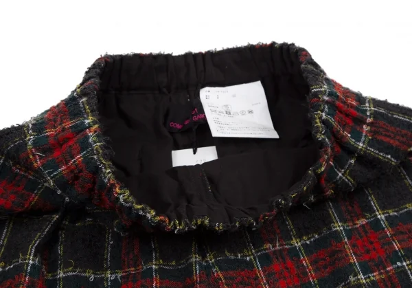 トリコ コムデギャルソン トリコスペシャルtricot COMME des GARCONS tricot Special タータンチェックループツイードワイドパンツ グレー赤黄S位 K-114469_003