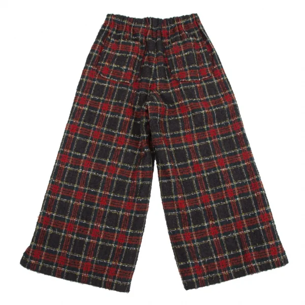 トリコ コムデギャルソン トリコスペシャルtricot COMME des GARCONS tricot Special タータンチェックループツイードワイドパンツ グレー赤黄S位 K-114469_008
