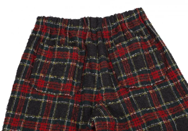 トリコ コムデギャルソン トリコスペシャルtricot COMME des GARCONS tricot Special タータンチェックループツイードワイドパンツ グレー赤黄S位 K-114469_009