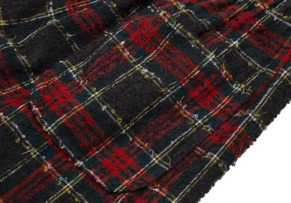 トリコ コムデギャルソン トリコスペシャルtricot COMME des GARCONS tricot Special タータンチェックループツイードワイドパンツ グレー赤黄S位 K-114469_010
