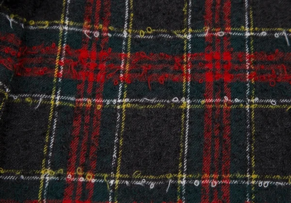 トリコ コムデギャルソン トリコスペシャルtricot COMME des GARCONS tricot Special タータンチェックループツイードワイドパンツ グレー赤黄S位 K-114469_011