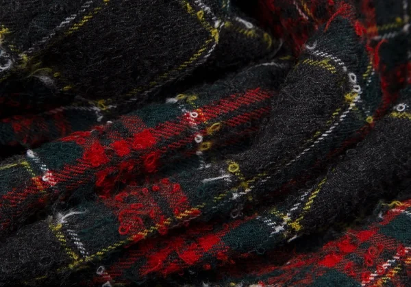 トリコ コムデギャルソン トリコスペシャルtricot COMME des GARCONS tricot Special タータンチェックループツイードワイドパンツ グレー赤黄S位 K-114469_012