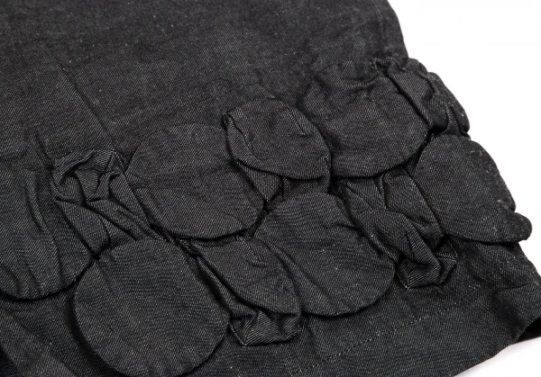 コムコム コムデギャルソンCOMME des GARCONS ポリリネンリボン装飾ノーカラージャケット チャコールXS K-114472_008