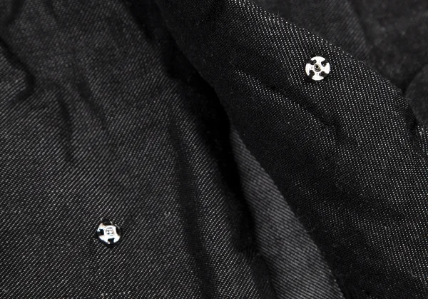 コムコム コムデギャルソンCOMME des GARCONS ポリリネンリボン装飾ノーカラージャケット チャコールXS K-114472_009