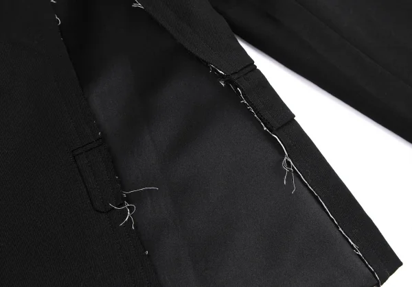 コムコム コムデギャルソンCOMME des GARCONS ウールカットオフデザインジャケット 黒XS K-114473_010