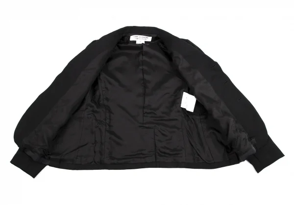 コムコム コムデギャルソンCOMME des GARCONS ウールカットオフデザインジャケット 黒XS K-114473_011