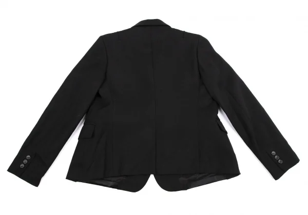 コムコム コムデギャルソンCOMME des GARCONS ウールカットオフデザインジャケット 黒XS K-114473_012