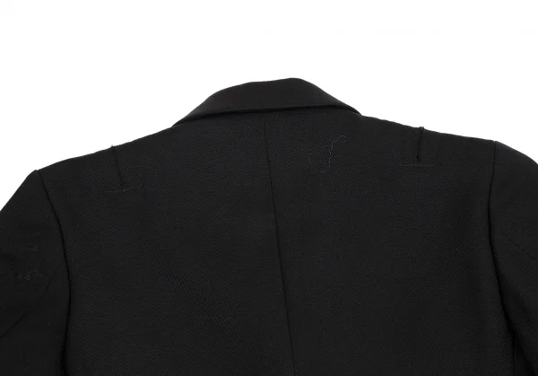 コムコム コムデギャルソンCOMME des GARCONS ウールカットオフデザインジャケット 黒XS K-114473_013