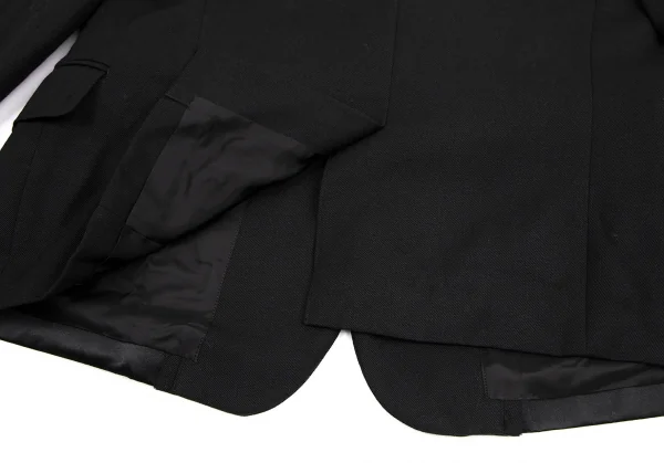 コムコム コムデギャルソンCOMME des GARCONS ウールカットオフデザインジャケット 黒XS K-114473_015