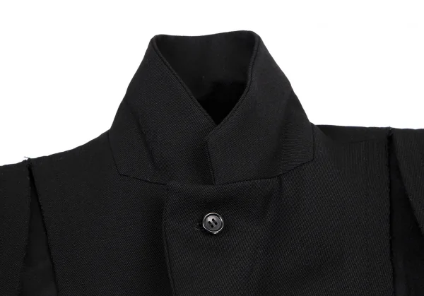 コムコム コムデギャルソンCOMME des GARCONS ウールカットオフデザインジャケット 黒XS K-114473_004