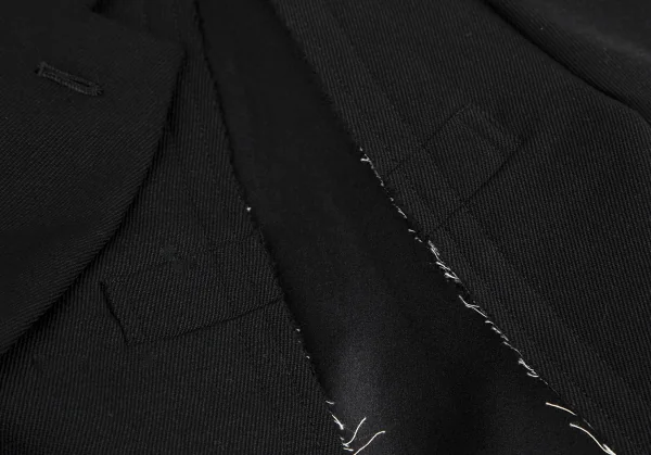 コムコム コムデギャルソンCOMME des GARCONS ウールカットオフデザインジャケット 黒XS K-114473_007