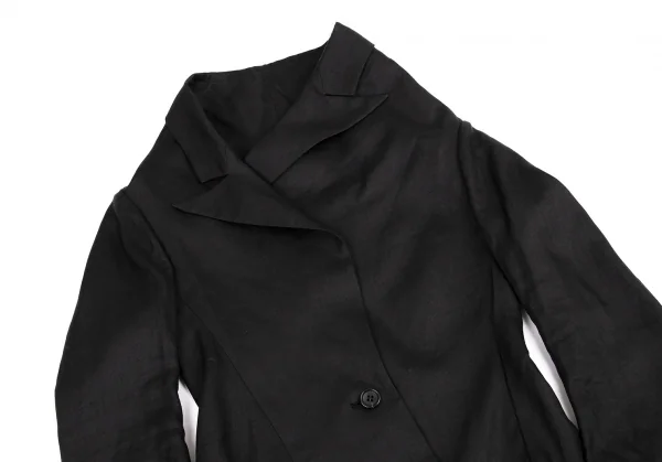 ヨウジヤマモト ファムYohji Yamamoto FEMME リネンドレープネックジャケット 黒2 K-114505_003
