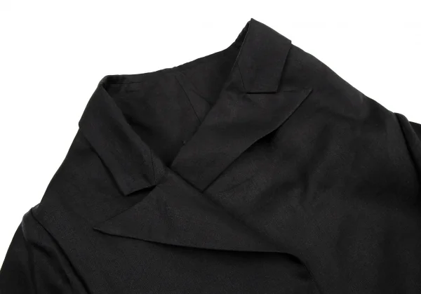 ヨウジヤマモト ファムYohji Yamamoto FEMME リネンドレープネックジャケット 黒2 K-114505_004