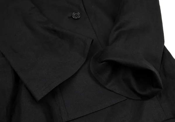 ヨウジヤマモト ファムYohji Yamamoto FEMME リネンドレープネックジャケット 黒2 K-114505_008