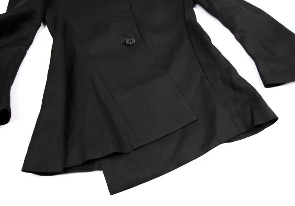 ヨウジヤマモト ファムYohji Yamamoto FEMME リネンドレープネックジャケット 黒2 K-114505_009