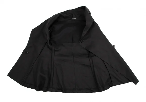 ヨウジヤマモト ファムYohji Yamamoto FEMME リネンドレープネックジャケット 黒2 K-114505_010