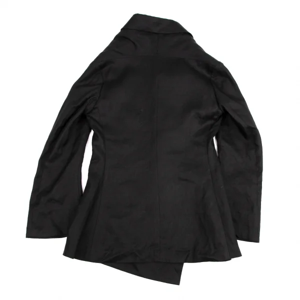 ヨウジヤマモト ファムYohji Yamamoto FEMME リネンドレープネックジャケット 黒2 K-114505_011