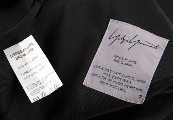 ヨウジヤマモト ファムYohji Yamamoto FEMME リネンドレープネックジャケット 黒2 K-114505_015