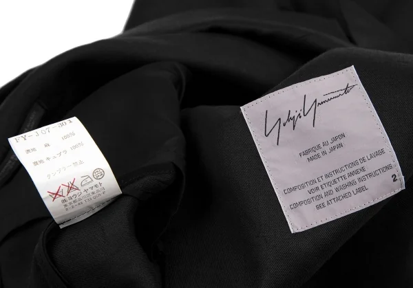 ヨウジヤマモト ファムYohji Yamamoto FEMME リネンドレープネックジャケット 黒2 K-114505_016