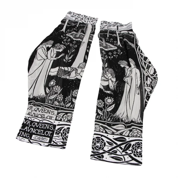 ヨウジヤマモト ファムYohji Yamamoto FEMME モノクログラフィックプリントアームカバー 白黒 K-114507_001