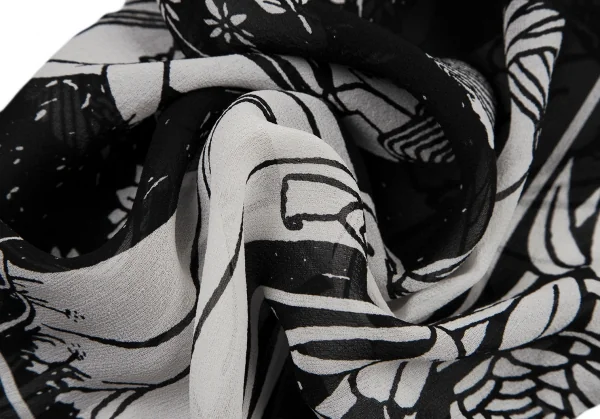 ヨウジヤマモト ファムYohji Yamamoto FEMME モノクログラフィックプリントアームカバー 白黒 K-114507_010