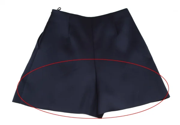 セリーヌCELINE トリアセテートポリフロントタックショートパンツ 紺40 K-114509_008