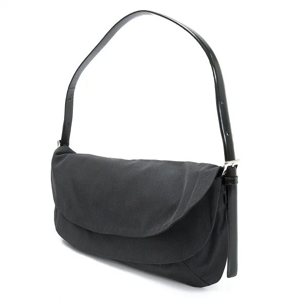 ヨウジヤマモト ファムYohji Yamamoto FEMME レザー切替フラップ 