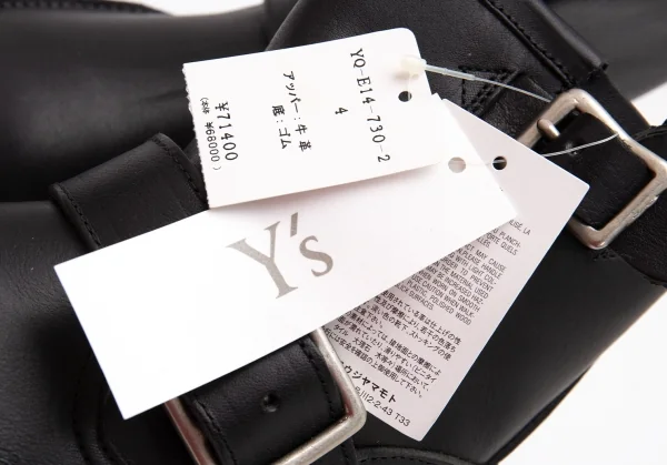 新品!ワイズY's ベルテッドレザーラバーソールブーツ 黒4(23.5位) K-114522_011