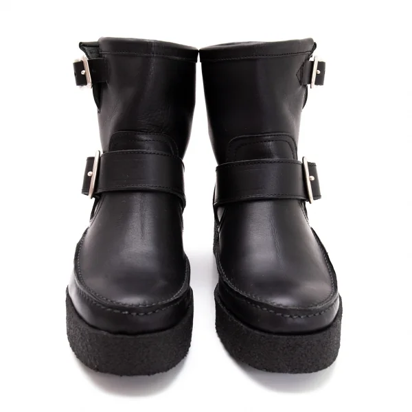 新品!ワイズY's ベルテッドレザーラバーソールブーツ 黒4(23.5位) K-114522_002