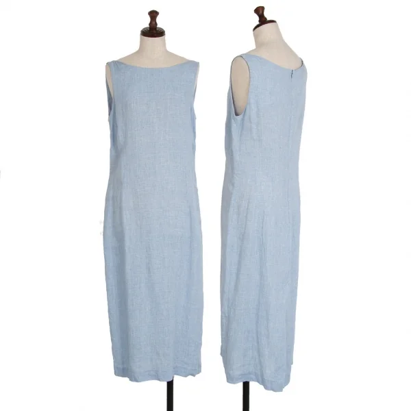 マーガレットハウエルMARGARET HOWELL パピートゥースノースリーブワンピース 水色M位 K-114525_001