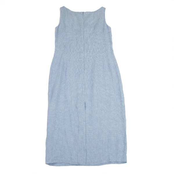 マーガレットハウエルMARGARET HOWELL パピートゥースノースリーブワンピース 水色M位 K-114525_010