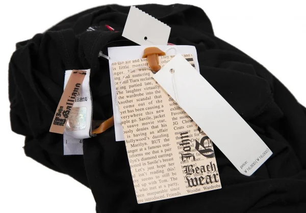 ジョンガリアーノJohn Galliano ロゴベルトデザインストレッチノースリーブ 黒40 K-114527_014