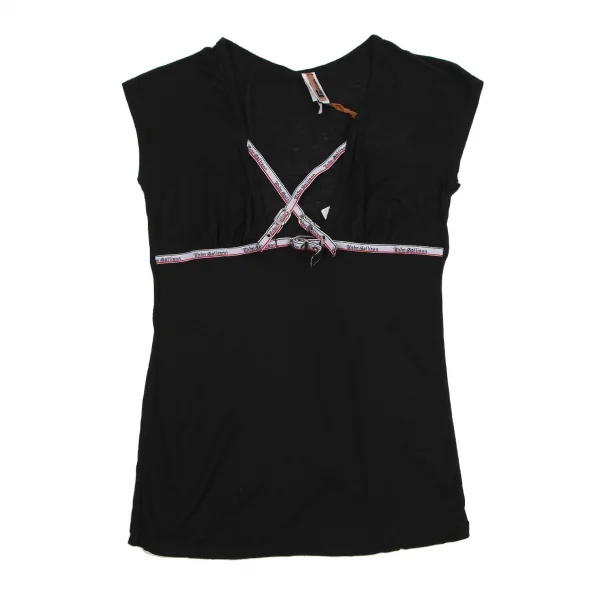 ジョンガリアーノJohn Galliano ロゴベルトデザインストレッチノースリーブ 黒40 K-114527_002