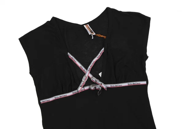ジョンガリアーノJohn Galliano ロゴベルトデザインストレッチノースリーブ 黒40 K-114527_003
