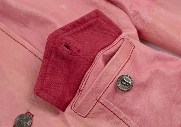 ジョンガリアーノJohn Galliano シープレザーナポレオンジャケット ピンク40 K-114528_011