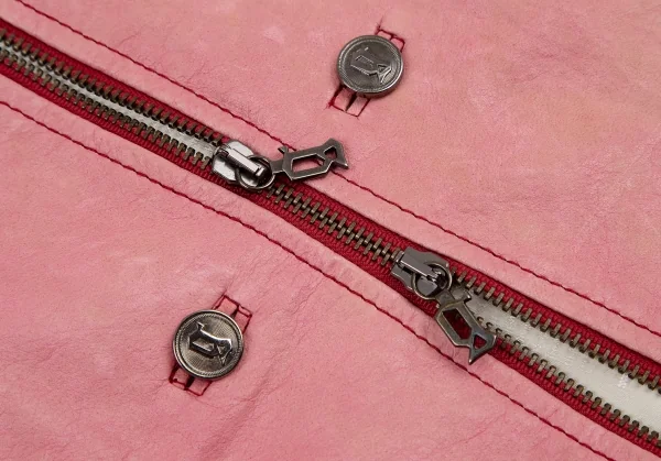 ジョンガリアーノJohn Galliano シープレザーナポレオンジャケット ピンク40 K-114528_012