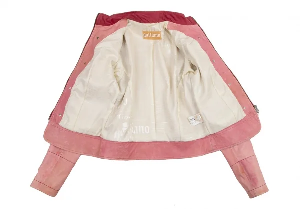 ジョンガリアーノJohn Galliano シープレザーナポレオンジャケット ピンク40 K-114528_013
