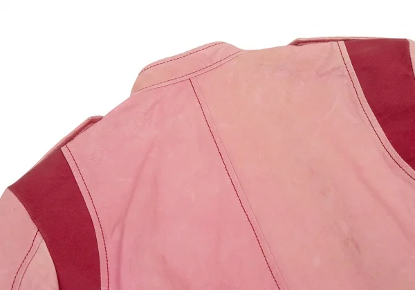 ジョンガリアーノJohn Galliano シープレザーナポレオンジャケット ピンク40 K-114528_015