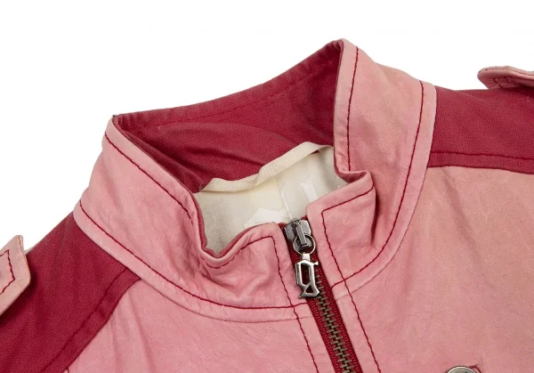 ジョンガリアーノJohn Galliano シープレザーナポレオンジャケット ピンク40 K-114528_004