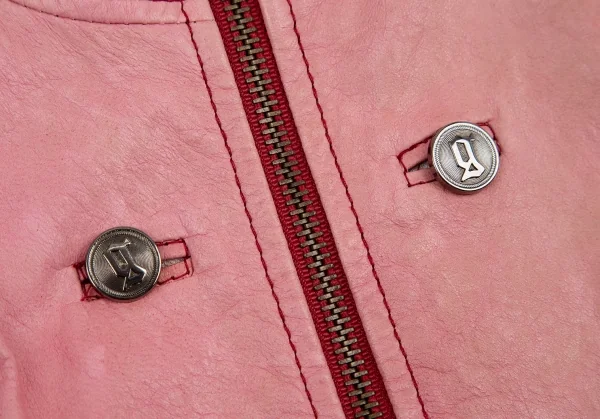 ジョンガリアーノJohn Galliano シープレザーナポレオンジャケット ピンク40 K-114528_007