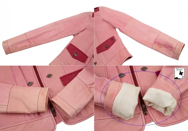 ジョンガリアーノJohn Galliano シープレザーナポレオンジャケット ピンク40 K-114528_008