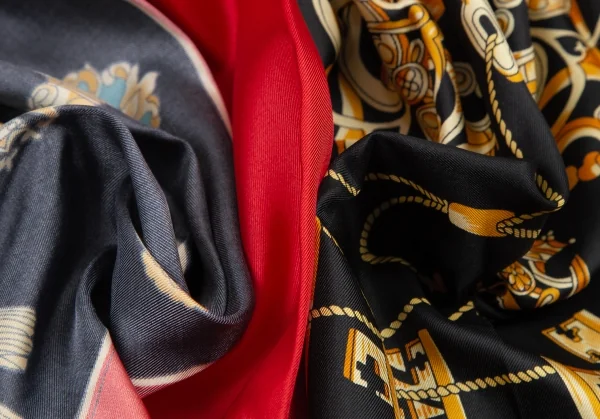 トリココムデギャルソンtricot COMME des GARCONSスカーフ柄インサイドアウト切替ワンショルダースカート 黒マルチM K-114546_015