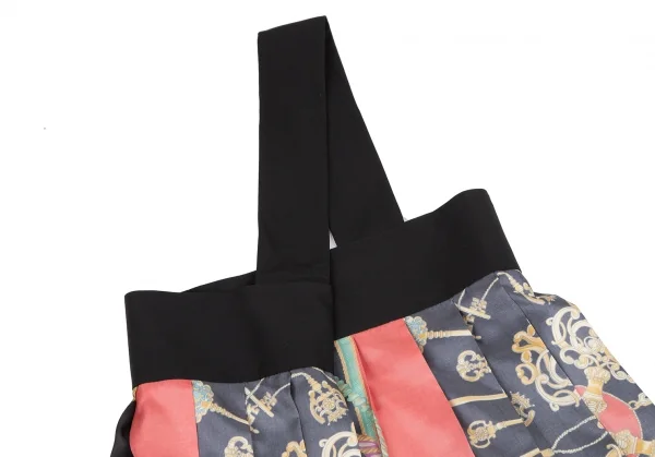 トリココムデギャルソンtricot COMME des GARCONSスカーフ柄インサイドアウト切替ワンショルダースカート 黒マルチM K-114546_003