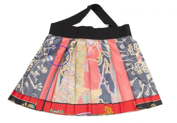 トリココムデギャルソンtricot COMME des GARCONSスカーフ柄インサイドアウト切替ワンショルダースカート 黒マルチM K-114546_009