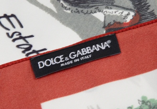 ドルチェ&ガッバーナDOLCE&GABBANA フラメンコプリント大判スカーフ 白赤 K-114547_009